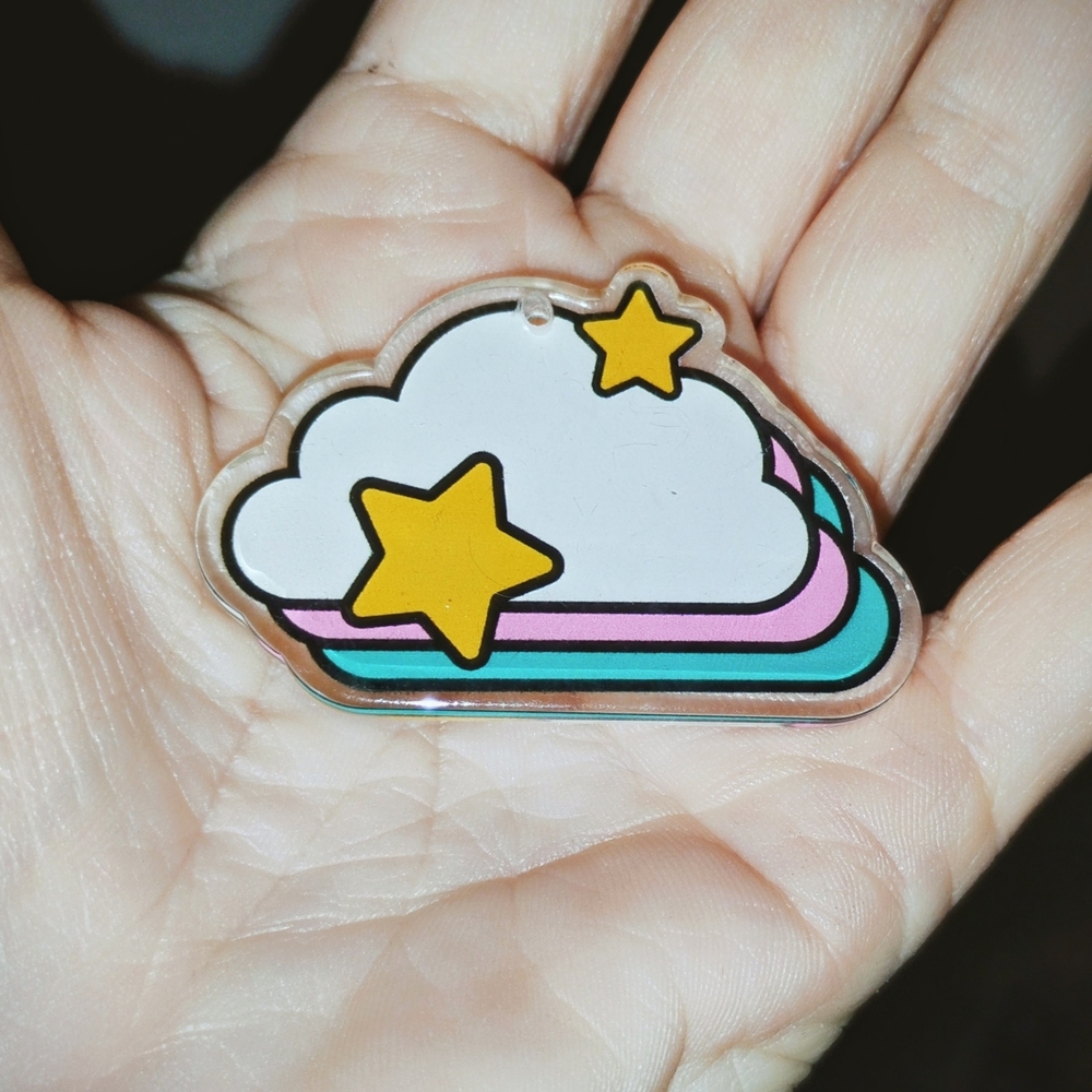 Colorful Cloud and Stars Acrylic Kawaii Charm